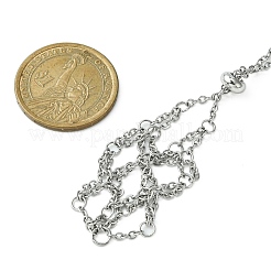 Tarnish Resistant 304 Stainless Steel Cable Chains Macrame Pouch Empty Stone Holder for Pendant Necklaces Making&nbsp;NJEW-TA00084-01