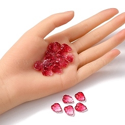 Autumn Theme Two-Tone Transparent Glass Charms&nbsp;GLAA-YW0001-53D