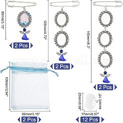 6Pcs 3 Style Photo Charm Alloy Brooches&nbsp;DIY-CA0004-26
