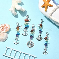 Anchor & Helm Tibetan Style Alloy Pendant Decorations&nbsp;HJEW-JM01225