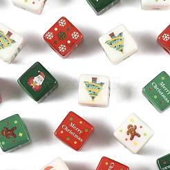 20Pcs Christmas Printed Opaque Acrylic Beads&nbsp;OACR-FS0002-53B