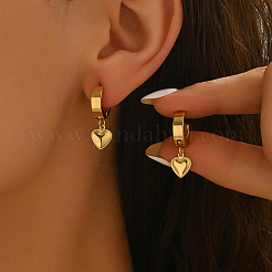 Elegant Stainless Steel Heart Hoop Earrings&nbsp;CJ5736
