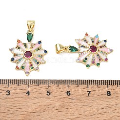 Brass Micro Pave Colorful Cubic Zirconia Pendants&nbsp;CU-CBA83A6-04G