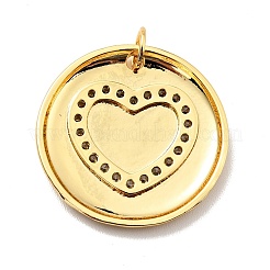 Brass Micro Pave Cubic Zirconia Pendants&nbsp;KK-E015-25G