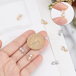 12Pcs 2 Style Brass Cubic Zirconia Charms&nbsp;KK-SC0003-24
