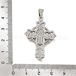 Brass Micro Pave Clear Cubic Zirconia Pendants&nbsp;CU-CBA4BAF-07P