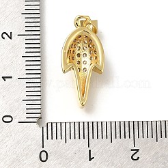 Rack Plating Brass with Cubic Zirconia Pendants&nbsp;KK-Z086-35G