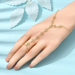 Brass Micro Pave Cubic Zirconia Mittens Bracelets&nbsp;BJEW-C156-01G-06