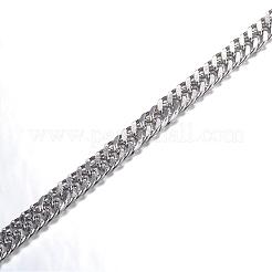 Tarnish Resistant 304 Stainless Steel Cuban Link Chains&nbsp;CHS-P002-04P-0.8MM