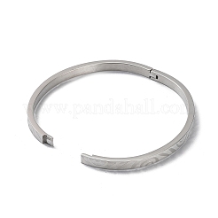 3Pcs 3 Color 304 Stainless Steel Grooved Bangles Set&nbsp;BJEW-F464-01