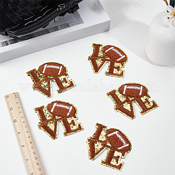 5Pcs Sports Polyester Glitter Powder Embroidery Sew On Patches&nbsp;PATC-GF0001-90