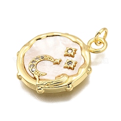 Brass Micro Pave Cubic Zirconia Pendants&nbsp;KK-K401-36G