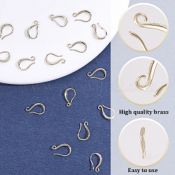 10 Pairs Brass Earring Hooks&nbsp;KK-BBC0025-12A