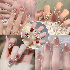 Brass False Nail Rings&nbsp;MRMJ-AR0001-28P