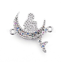 Brass Micro Pave Cubic Zirconia Links&nbsp;ZIRC-F093-32