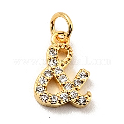 Brass Micro Pave Clear Cubic Zirconia Pendants&nbsp;X-KK-E015-27G