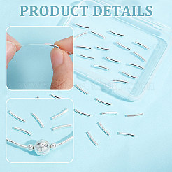 30Pcs 925 Sterling Silver Curved Tube Beads&nbsp;STER-BC0001-79