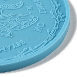 Tarot Theme DIY Flat Round Divination Coaster Food Grade Silicone Molds&nbsp;DIY-G083-02B