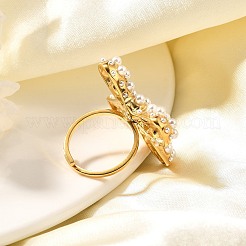 Bowknot 304 Stainless Steel Cuff Rings for Women&nbsp;RJEW-A058-01A-G