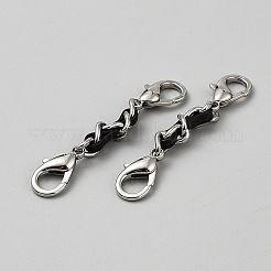 Black PU Leather Alloy Crub Chain Purse Strap Extenders for Purse Making&nbsp;FIND-WH20026-019A