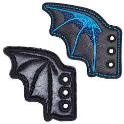 2 Pairs 2 Styles Halloween Imitation Leather Shoe Buckle for DIY Shoe Accessory&nbsp;AJEW-GF0011-82B