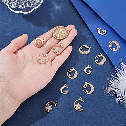 36Pcs 3 Styles Alloy Crystal Rhinestone Pendants&nbsp;ALRI-GA0001-14