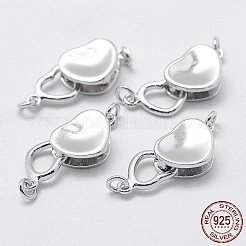 Anti-Tarnish Rhodium Plated 925 Sterling Silver Box Clasps&nbsp;STER-F037-073P
