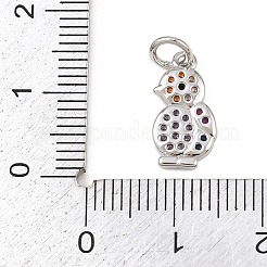Brass Micro Pave Cubic Zirconia Pendants&nbsp;KK-G544-43P