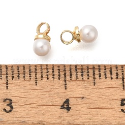 Brass ABS Imitation Pearl Pendants&nbsp;KK-B121-01G