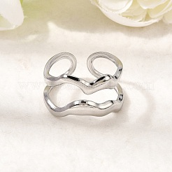 304 Stainless Steel Cuff Open Rings&nbsp;STAS-H259-03P