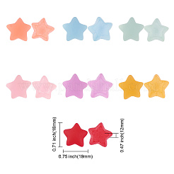 35Pcs 7 Colors Frosted Resin Cabochons&nbsp;RESI-CJ0001-224