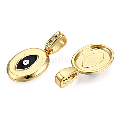 Brass Micro Pave Clear Cubic Zirconia Pendants&nbsp;KK-N227-141