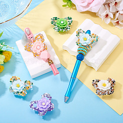 6Pcs 6 Colors Opaque Acrlyic Sparkling Rhinestones Beads&nbsp;MACR-TA0002-35