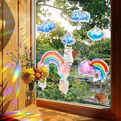 Rainbow & Cloud Rainbow Prism Electrostatic Window Stickers&nbsp;PW-WGA11A0-01