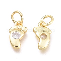 Brass Micro Pave Cubic Zirconia Pendants&nbsp;KK-P187-08-G