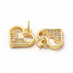 Rack Plating Brass Micro Pave Cubic Zirconia Charms&nbsp;ZIRC-K089-02G