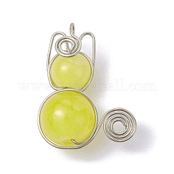 Imitation Jade Glass Bead Pendants&nbsp;PALLOY-JF02479