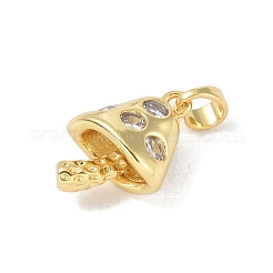 Brass Micro Pave Clear Cubic Zirconia Pendants&nbsp;KK-P273-06G