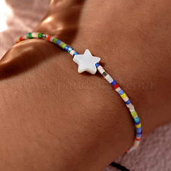 Bohemian Glass Seed Beads Braided Bead Bracelets&nbsp;AQ8713