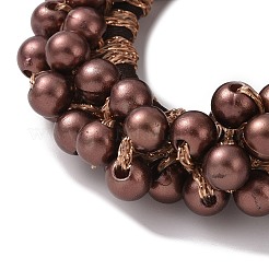 ABS Imitation Bead Wrapped Elastic Hair Accessories&nbsp;OHAR-PW0007-49J