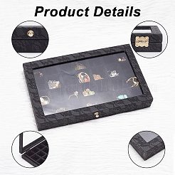 28 Grids Printed Imitation Leather Jewelry Tray Organizer Boxes&nbsp;MRMJ-WH0077-086