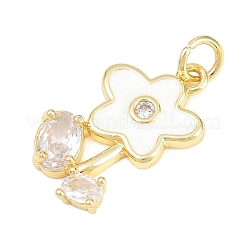 Brass Micro Pave Cubic Zirconia Pendants&nbsp;KK-F938-29G-02B