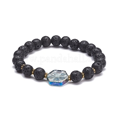 Natural Lava Rock Beads Oil Diffuser Stretch Bracelet&nbsp;BJEW-JB07246