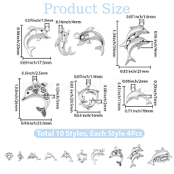 40Pcs 10 Styles Tibetan Style Alloy Pendants&nbsp;FIND-BM0001-08