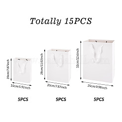 15Pcs 3 Sizes Rectangle Paper Gift Storage Tote Bags with Handle&nbsp;ABAG-TA0001-73A