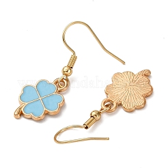 Alloy Enamel Clover Dangle Earrings&nbsp;EJEW-JE06600