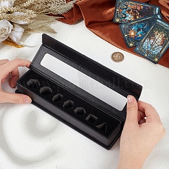 7-Slot Imitation Leather Dice Organizer Boxes with Magnetic Visible Window Lid&nbsp;ODIS-WH0079-105B