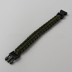 Survival Polyester Cord Bracelet with Plastic Clasps for Hiking Camping Outdoor&nbsp;BJEW-WH0018-54G