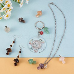 6Pcs 6 Colors Natural & Synthetic Gemstone Pendants&nbsp;G-SZ0001-89