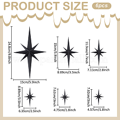 6Pcs Plastic Self Adhesive Wall Stickers&nbsp;DIY-WR0005-34C